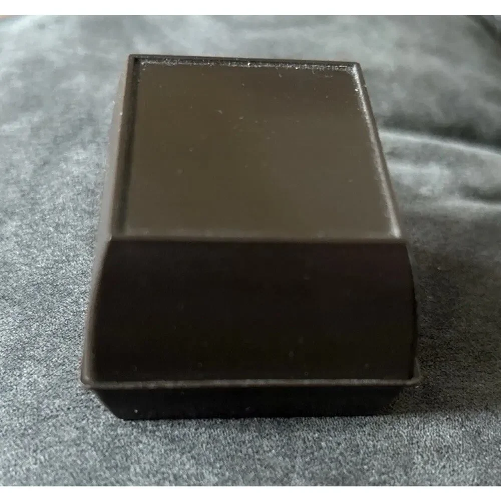 Vtg 60s Single Ring Presentation Gift Box Plastic Celluloid Velvet Brown